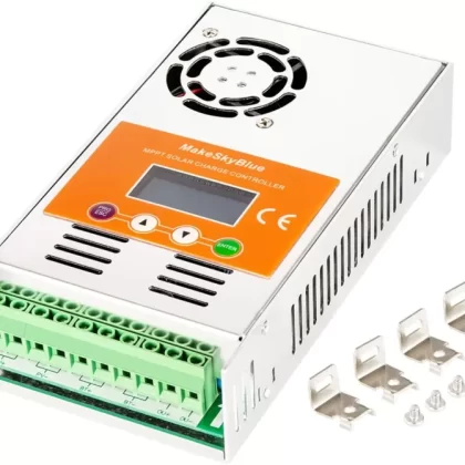 60A MPPT Solar Charge Controller, 12V/24V/48V Auto Voltage Detection, LCD Display for Lead-Acid Battery