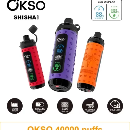 Wholesale OKSO Shisha Max 40k Puffs DTL Disposable Vape