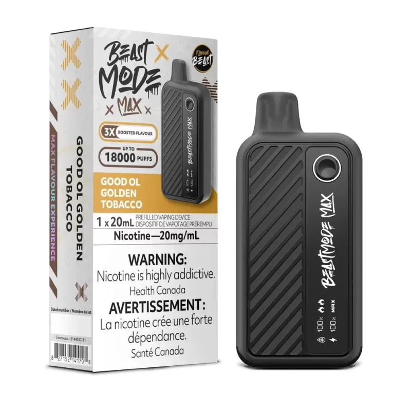 Beast Mode Max 18K Good Ol' Golden Tobacco Disposable Vape