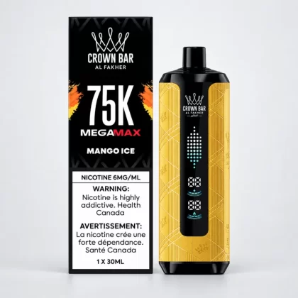 Al Fakher Crown Bar Mega Max 75K Mango Ice – 75,000 Puffs
