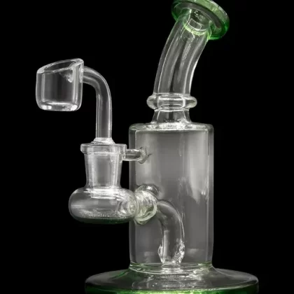“Green Meanie” Dab Rig with Color Base and Mouthpiece