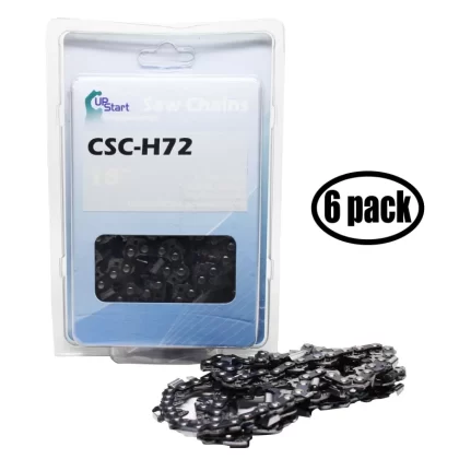 6-Pack 18′′ Semi Chisel Saw Chain for Jonsered 435 Chainsaws – (18 inch, 0.325′′ Pitch, 0.050′′ Gauge, 72 Drive Links, CSC-H72) – UpStart Components