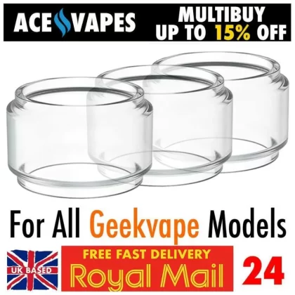 3x GEEKVAPE Bulb Bubble Fatboy Fat Boy Glass Pieces All GEEK VAPE Kits Tanks TPD