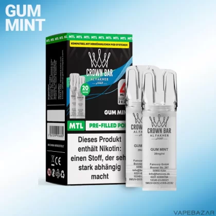 Al Fakher Pods Crown Bar 600 – MTL 20mg – Gum Mint