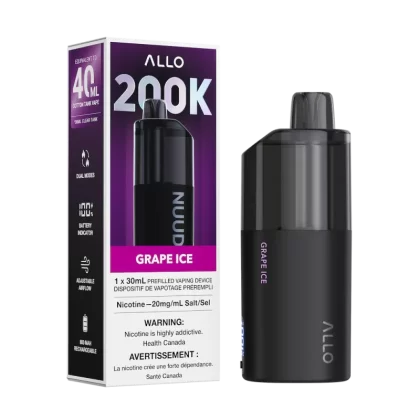 Allo Nuud 200K Puffs Disposable Vape - Grape Ice