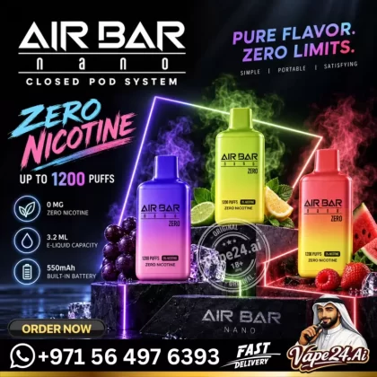 Air Bar Nano Zero Nicotine 1200 Puffs Disposable Vape in Dubai, UAE
