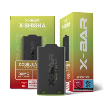 X-Bar – X-Shisha – Pod – Double Apple (0mg/ml – Nikotinfrei)