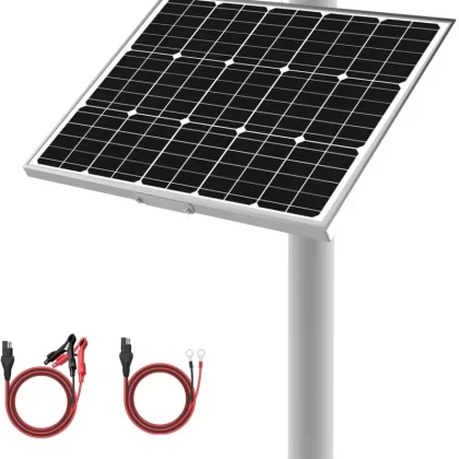 12V Waterproof Solar Battery Trickle Charger & Maintainer – 30 Watts Mono Solar Panel Built-in UltraSmart MPPT Charge Controller + Adjustable Mount Brackets for Pole Dia 1.5-3.0inch/40-80mm