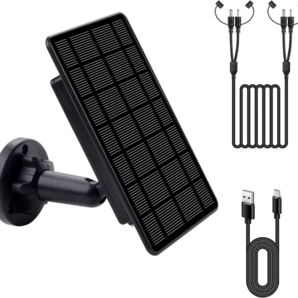 3W Trail Camera Solar Panel, with Build-in 5000mAh Rechargeable Lithium Battery Solar Battery Charger Kit for Hunting Game Cameras or Deer Feeder Accessory, 12V/1A 6V/2A IP65 Waterproof Solar Panel