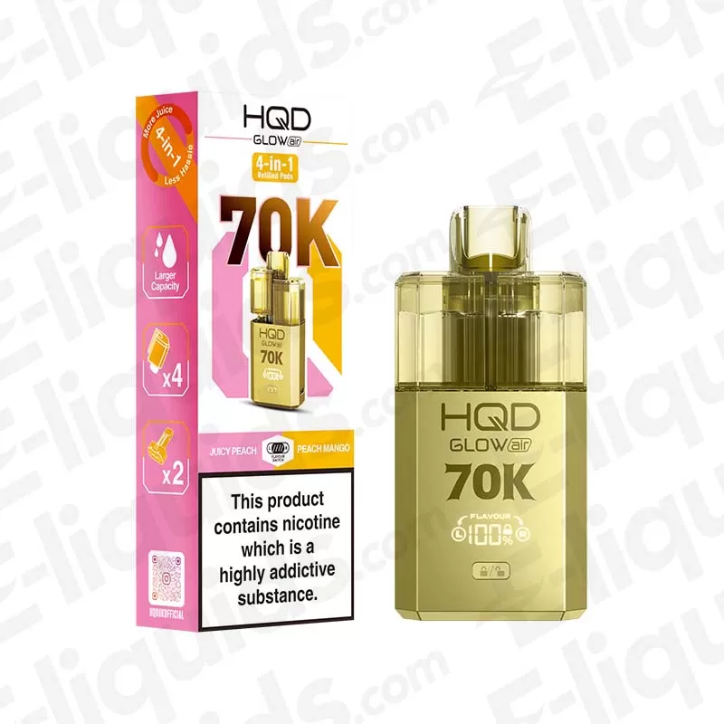 HQD Glow Air 70K Juicy Peach-Peach Mango Prefilled Pod Kit