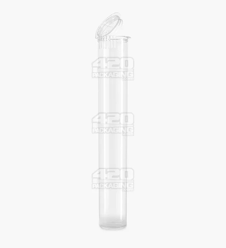 Child Resistant | King Size Pop Top Plastic Pre-Roll Tubes | 116mm – Clear – 1000 Count