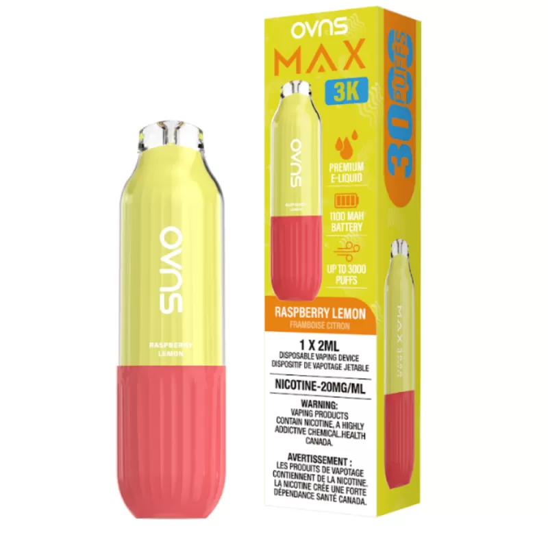 OVNS Max 3K Disposable Vape: Raspberry Lemon (2mL)