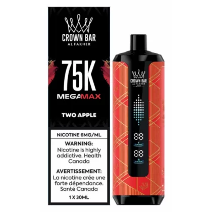 Al Fakher Crown Bar Mega Max 75k Disposable Vape - Two Apple