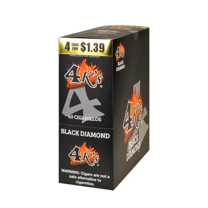 4 Kings Black Diamond Cigarillos 15 Packs of 4