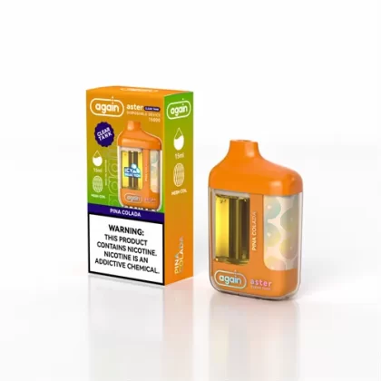 again aster 15K Puffs Disposable Vape with Transparent Tank