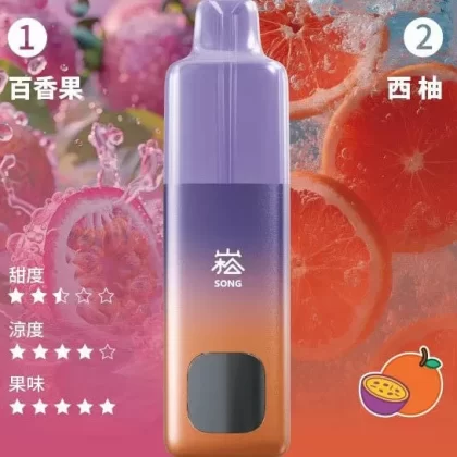 正品崧 SONG A66双头油仓双口味双萃激爽果味16000口一次性电子烟-多口味可选