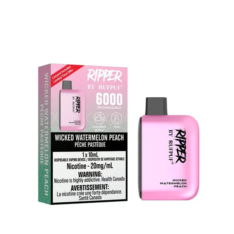 Ripper by RUFPUF 6000 Wicked Watermelon Peach Disposable Vape Pen