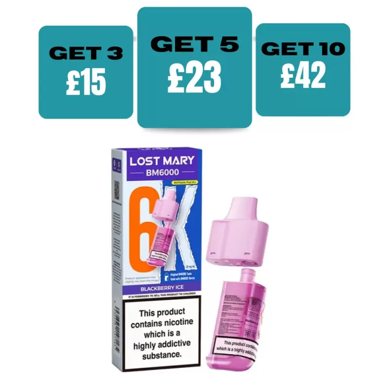 Lost Mary BM6000 Prefilled Vape Pods - £5.99 or 3 for £15