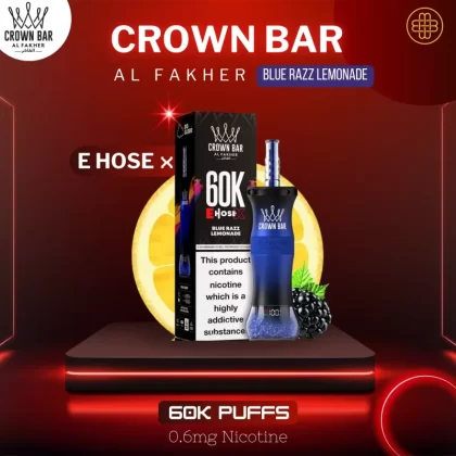 Al Fakher Crown Bar 60K Puffs Blue Razz Lemonade Disposable Vape