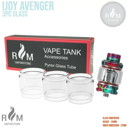 (Pack of 3) Bubble Glass For Ijoy Avenger Sub Ohm Tank UK Seller