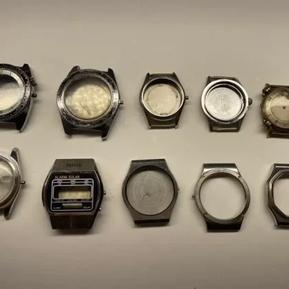 10 wristwatch cases for parts or repair