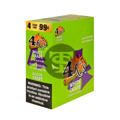 4 Kings Cigarillos 15 Packs of 4 White Grape