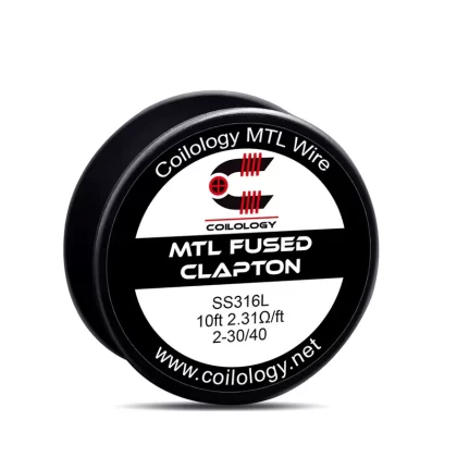 10ft Coilology MTL Fused Clapton SS316L Spools Wire 30/40 2.31ohm/ft