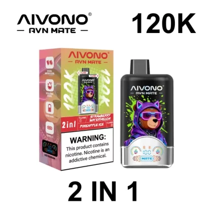 AIVONO AVN MATE 120K 2-in-1 Disposable Vape (LED Screen) Wholesale MOQ 50