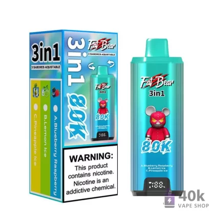 Aivono AIM FATBEAR 80K Disposable Vape – 80,000 Puffs, 58ml Capacity, Rechargeable