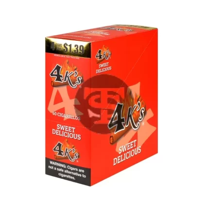 4 Kings Cigarillos 15 Packs of 4 Sweet Delicious, Pre-Priced $1.39