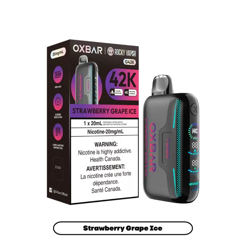 OXBAR Rocky Vapor G42K Disposable Vape - Strawberry Grape Ice