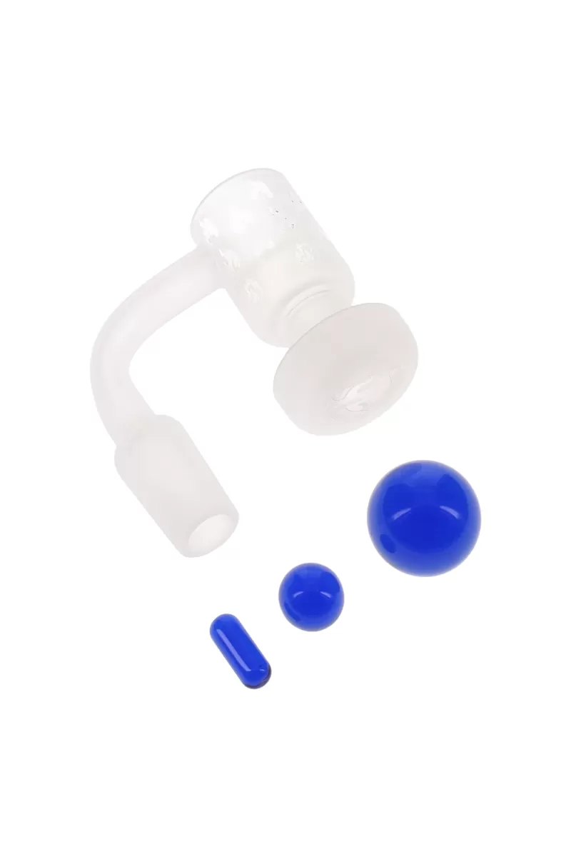 Quartz 14.5 mm Male 90° Terp Slurper Banger – With Beads