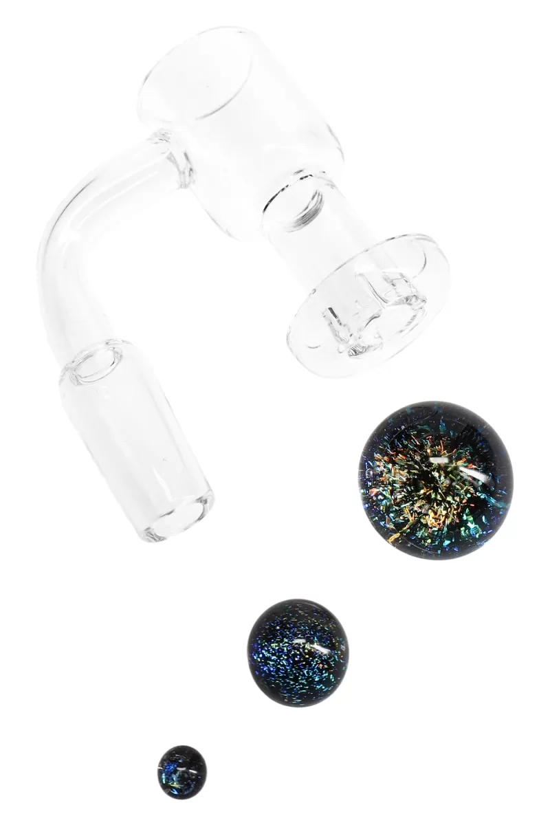Quartz 14.5 mm Male Terp Slurper Banger – 2 mm – Dichro Beads – Assorted Colors