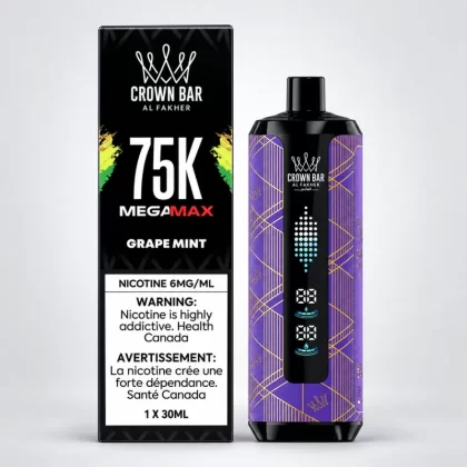 Al Fakher Crown Bar Mega Max 75K Grape Mint – 75,000 Puffs