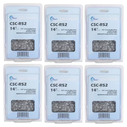 6-Pack 14-Inch Chainsaw Chain Replacement for Chicago Lynxx 63287 – (14′′, 3/8′′, .043′′, 52 DL)