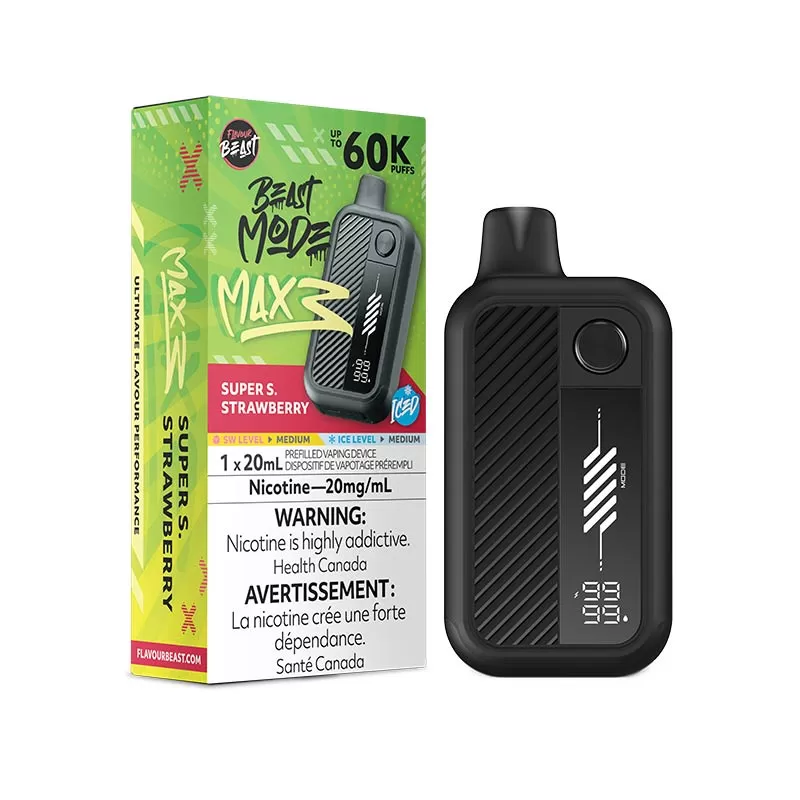 Flavour Beast Beast Mode Max 3 Disposable - Super S. Strawberry Iced (ON)