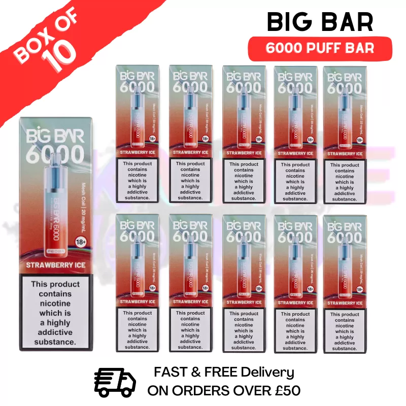 Strawberry ICE Feoba PRO 6000 Puff 6K Box Of 10